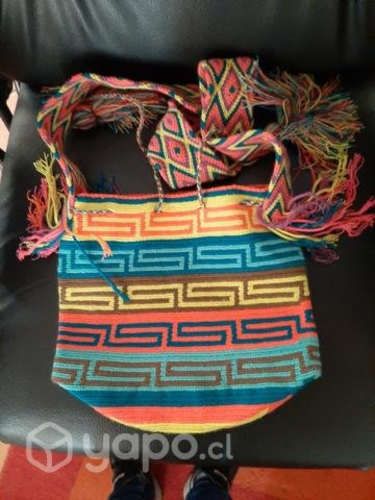 Bolso de playa colombiano wayuu