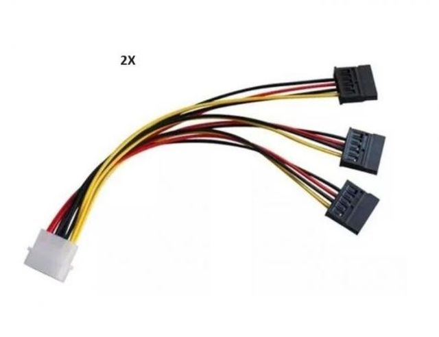 2x Cable Normal Hacia 3 Salidas Disco Sata Hdd Ssd