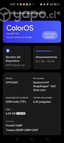 OPPO reno 6 lite