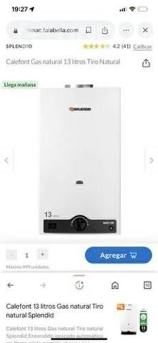 Calefont Splendid tiro forzado gas Licuado