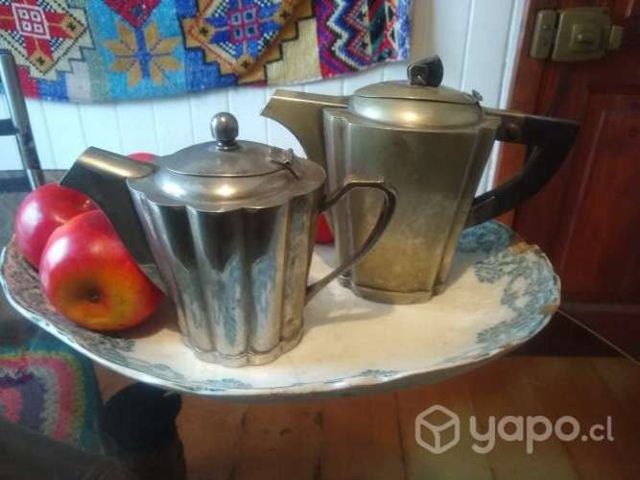 Antiguo par de cafeteras windsor plaque