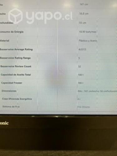 Freezer vertical frío directo