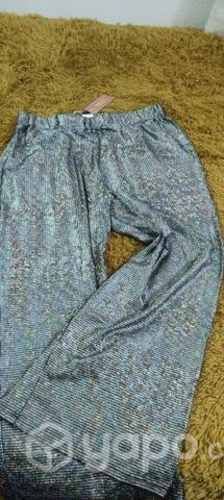 Pantalón brillo plateado