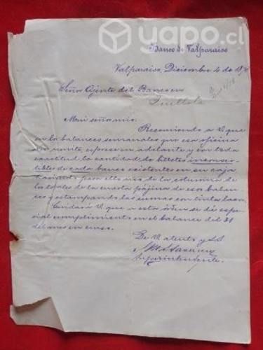 Documento bancario antiguo