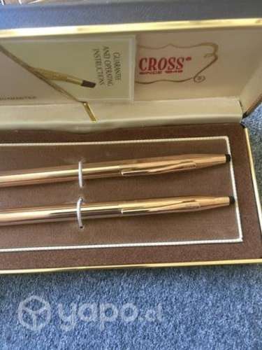 Set Cross lapiceros oro 14K boligry mina .C/nuevos