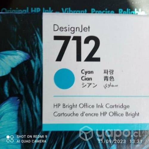 Tintas HP 712 colores originales