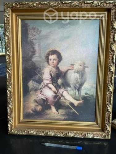 Reproducción de cuadro con marco dorado vintage