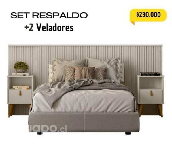 Set repaldo + 2 veladores