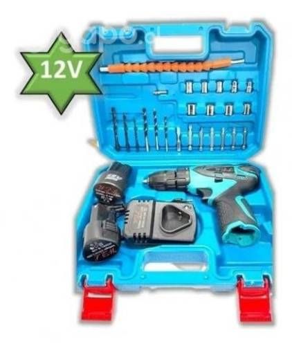 Taladro destornillador inalambrico recargable azul