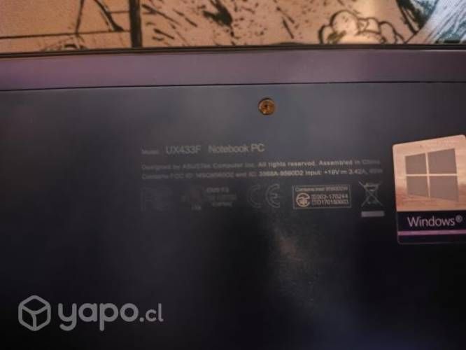 Notebook asus zenbook ux433f(i5-8265u, 8gb, 256gb,