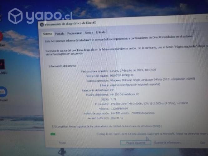 pc semi gamer note hp 250g6