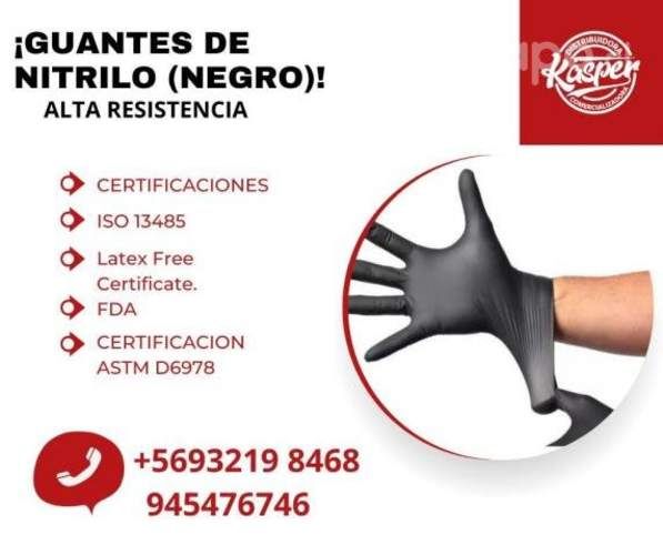 Guantes de nitrilo negro