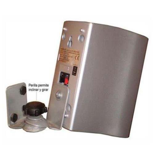 Soporte parlante a muro (2 uni.), negro plata. ato