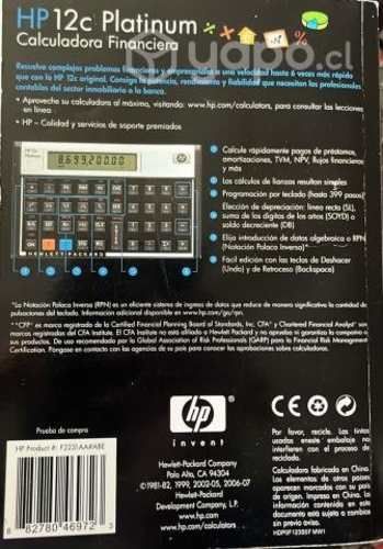 Calculadora Financiera HP 12C Platinium