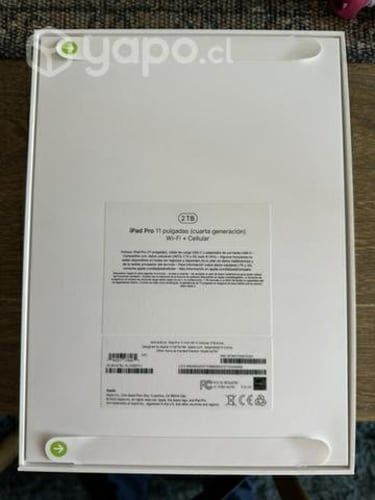 IPad Pro 11 pulgadas 4ta gen, 2TB. Wifi+ cel 4g