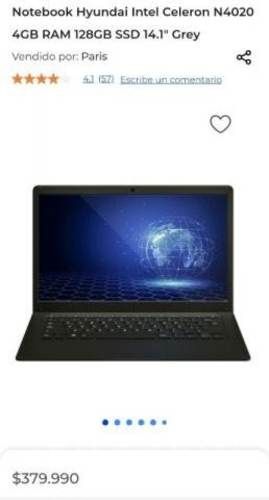 Notebook hyundai 14&#34; intel celeron n4020