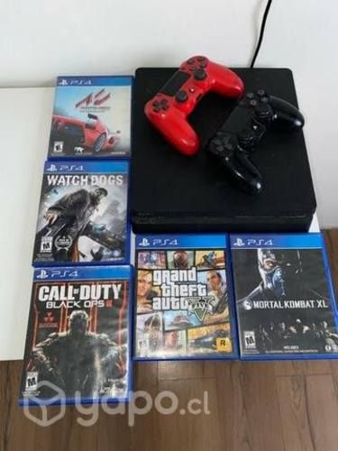 Play station 500gb + 5 juegos +2 mandos