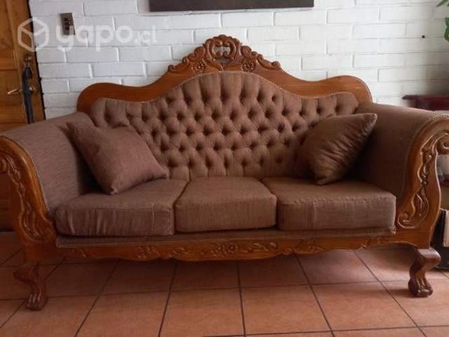Se vendes el par de sillones, madera roble tela ,