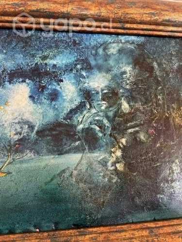 Cuadro original pintado sobre loza