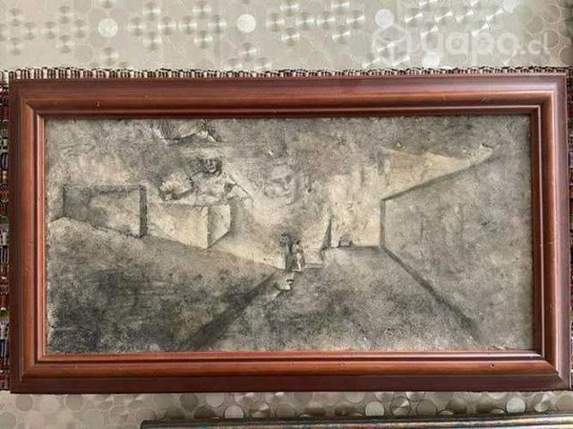 Cuadro original pintado sobre loza