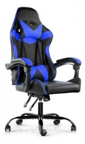 Silla Gamer Reclinable Azul y Negro