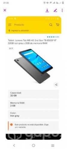Tablet Lenovo actual 8"