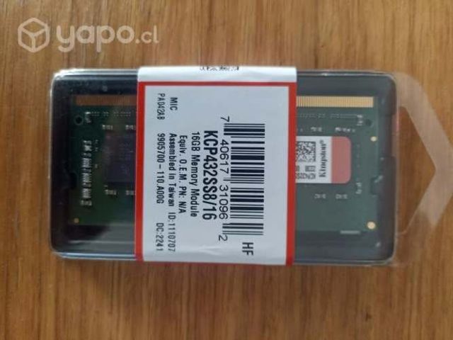 Memoria RAM 16G Kingston
