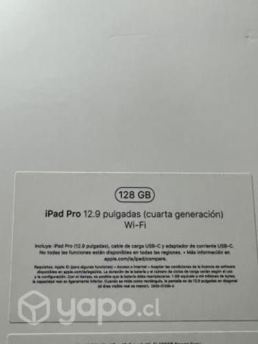 IPad Pro 12.9 4ta gen 128gb + apple pen 2
