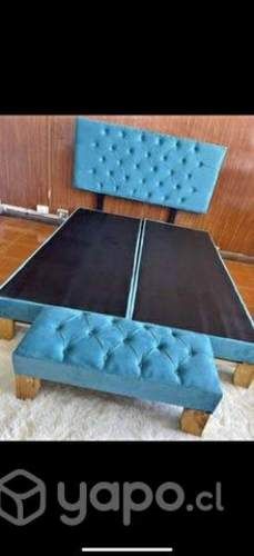 Cama europea + colchón 2 plazas