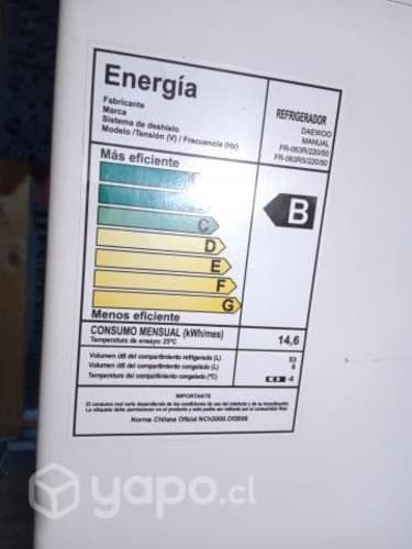 Frigobar daewoo modelo fr-063r