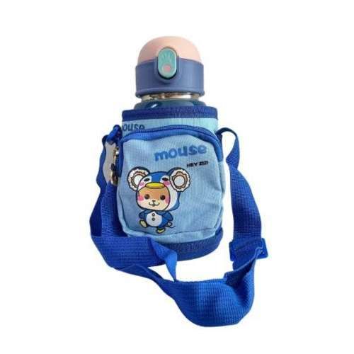 Termo Azul Con Funda Colgante Agua Fria y Caliente