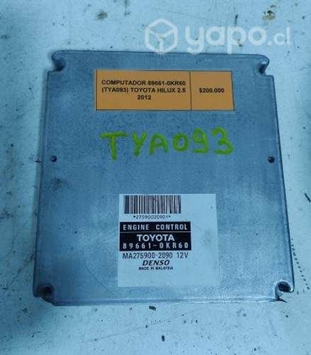 Computador 89661-0KR60 (TYA093) Toyota Hilux 2012