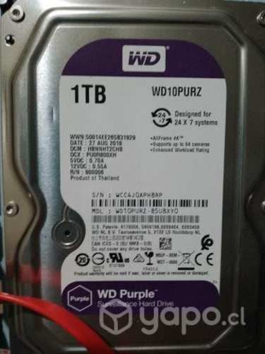 Disco duro purple 1TB + DVR 4 canales