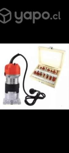 Kit Fresadora 6.35mm 800w Recortadora 30000rpm+1