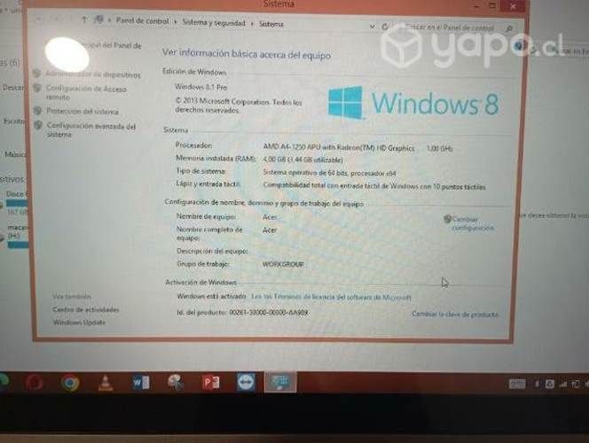 Notebook tamaño pequeño y liviano en buen estado