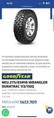 Neumático goodyear wrangler duratrac 275/6518