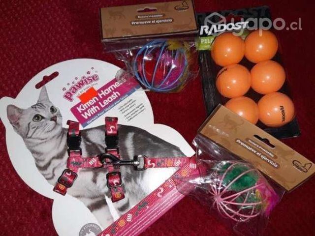 Arnés Gatito Completo + 2 Pelotas + 6 de ping pong