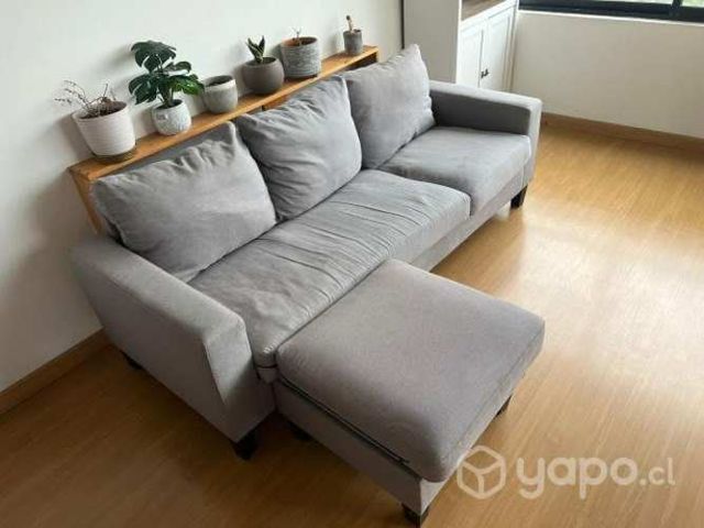 Sillón en L gris moldeable