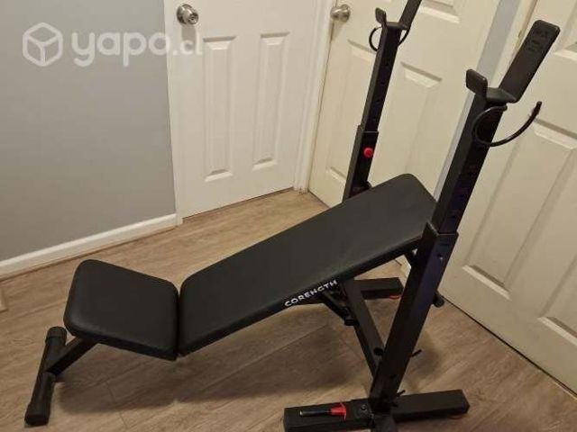 Banco musculación con soportes para barra