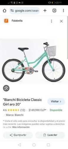 Bicicleta bianchi niña
