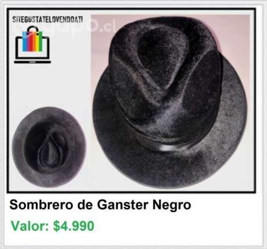 Sombrero de Gángster Negro