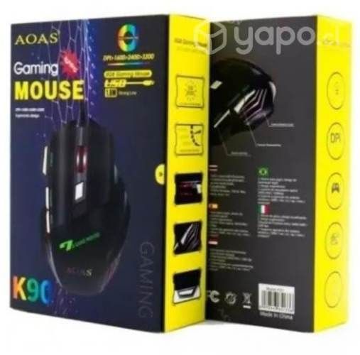 Mouse Gamer AOAS K90 Led Ergonomico 3200DPI