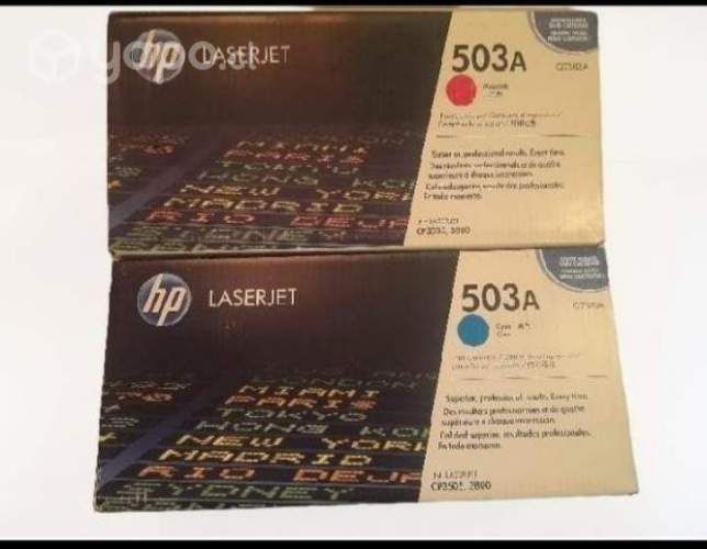 Toners Hp, 503A, magenta y azul, larga duración .