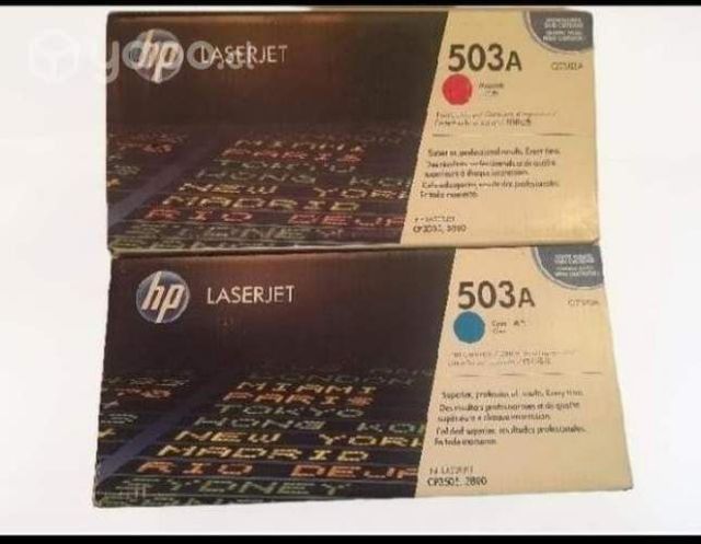 Toners Hp, 503A, magenta y azul, larga duración .