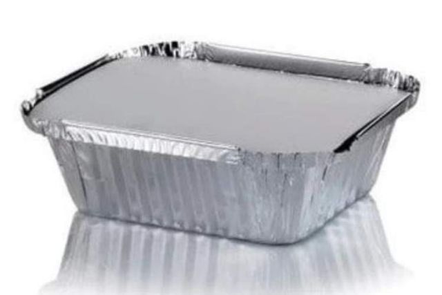 Contenedor de aluminio c 10 con tapa domo transpar