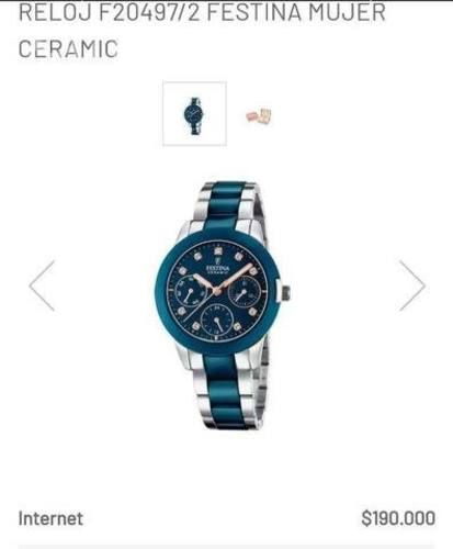 Reloj ceramica festina mujer color azul