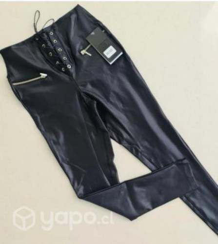 Leggins colombianos efecto cuero negro (nuevos)