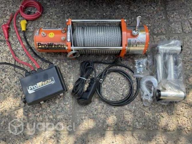 Winche 12000 lb 24 v con cable de acero