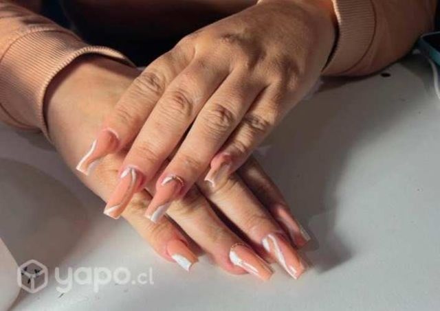 Especial de uñas acrílicas, manicura, pedicura