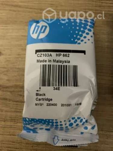 Tinta impresora HP 662, NEGRO